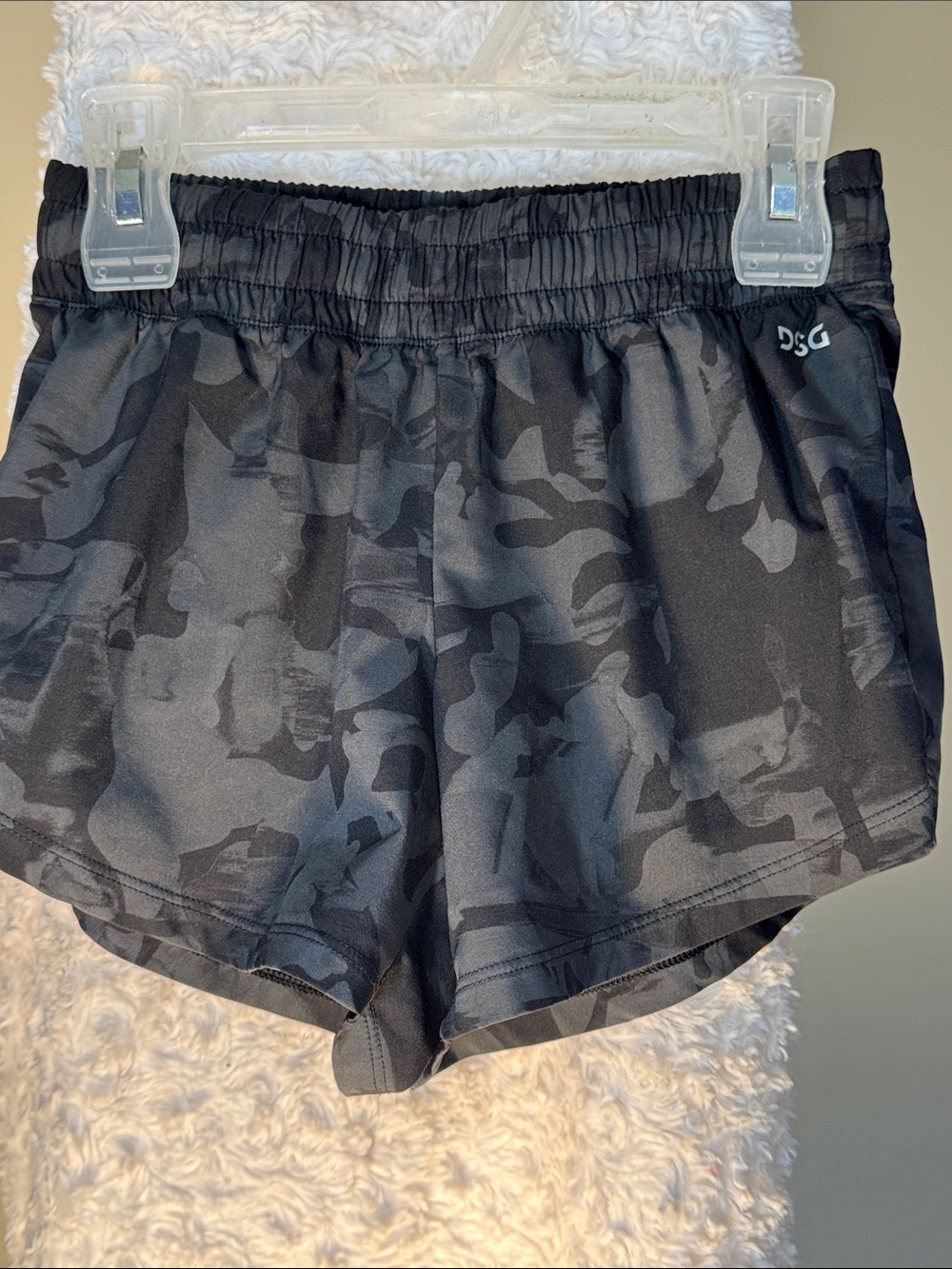 DSG Black & Charcoal Camo Athletic Shorts